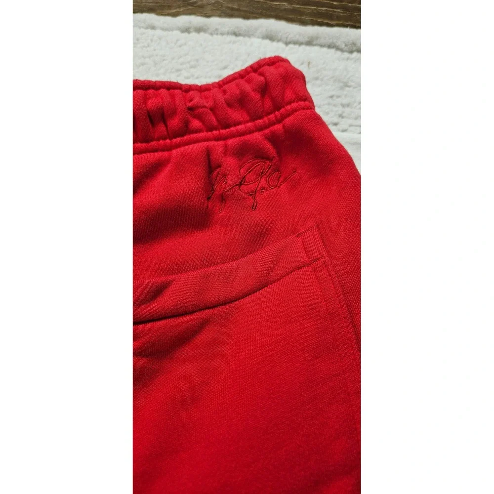 Jordan Essentials Mens Fleece Jogger Pants Red Jumpman Sweatpants Medium